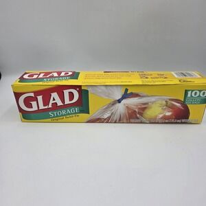VTG Glad Storage 1 Gallon Food Storage Bags Twist Ties 100ct Discontinued 1999